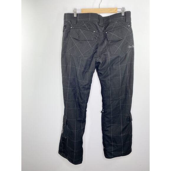 Betty Rides Black Checkered Athletic Snow Winter Pants Women's Size Large L - Picture 2 of 11